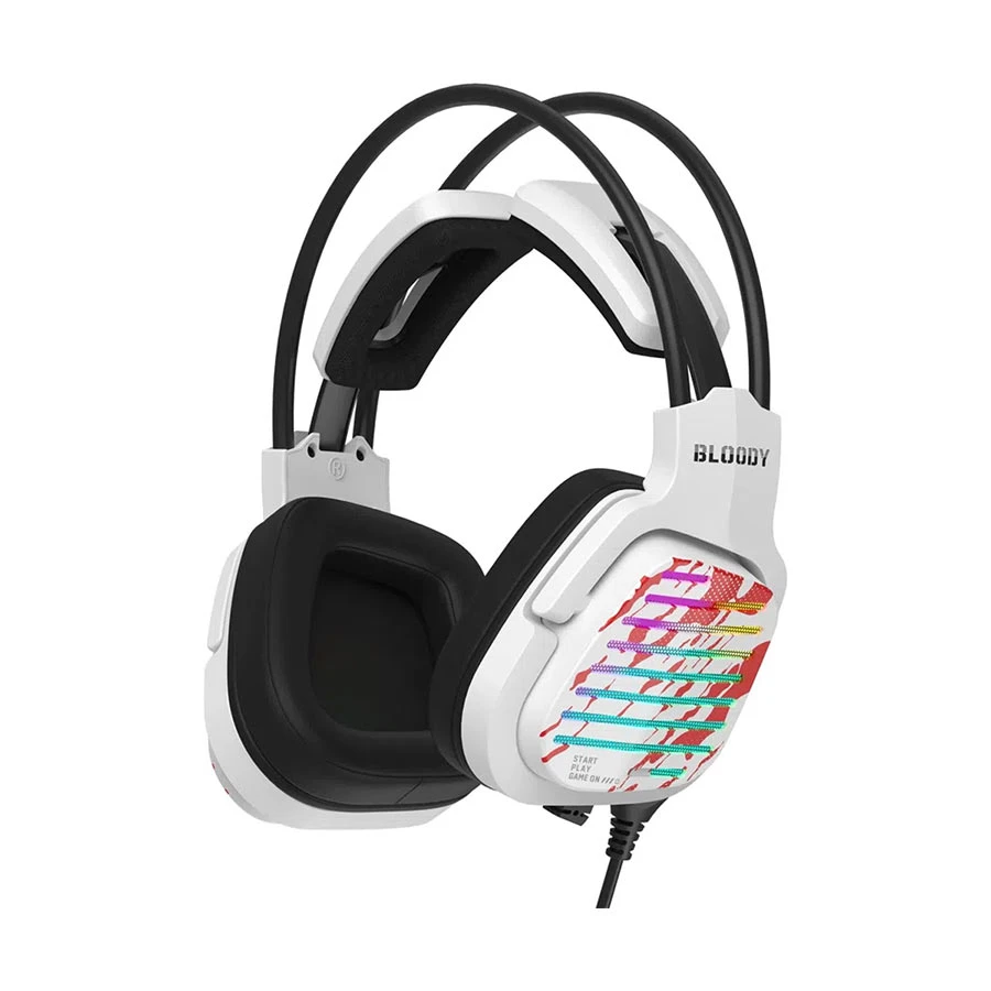A4TECH Bloody G565 7.1 Surround Sound RGB Flow Light Energy White Wired Gaming Headphone