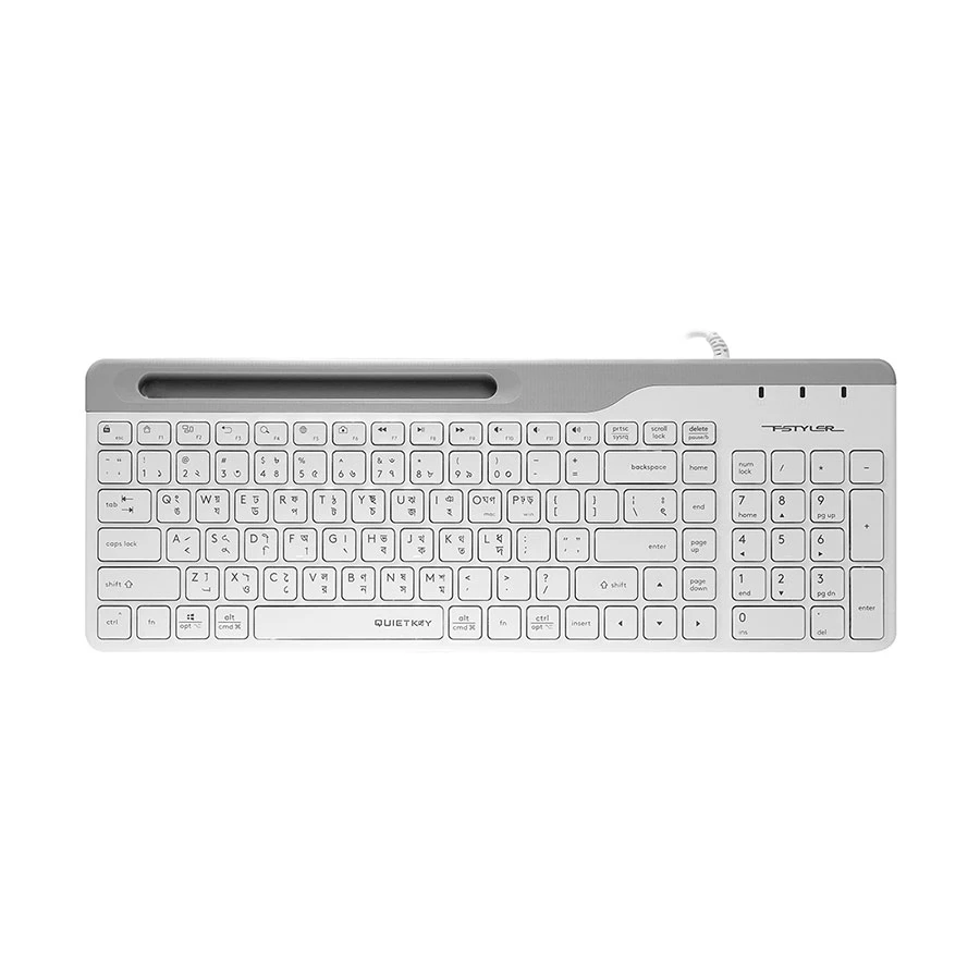 A4TECH FK25 Fstyler Wired White Multimedia Keyboard with Bangla